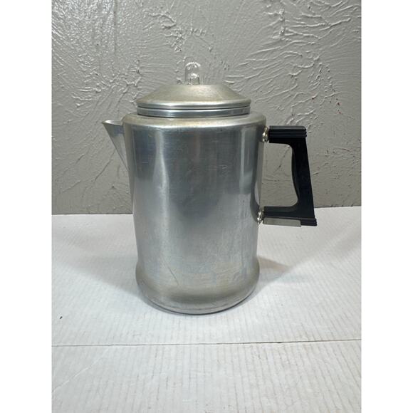 Unbranded Other - Vintage Aluminum Coffee Pot 16 Cup Camping Fire Rustic Stovetop Percolator